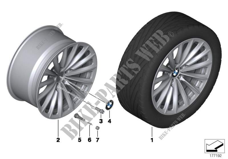 Roue all. BMW rayons radiaux 252   19\ pour BMW 530d