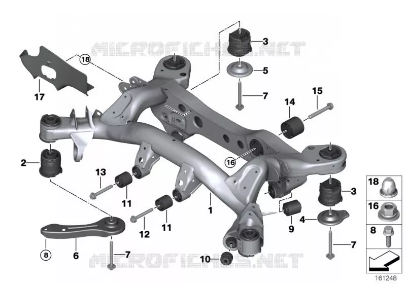 Support de lessieu arriere BMW BMW Série 3 2007 330d N 330d