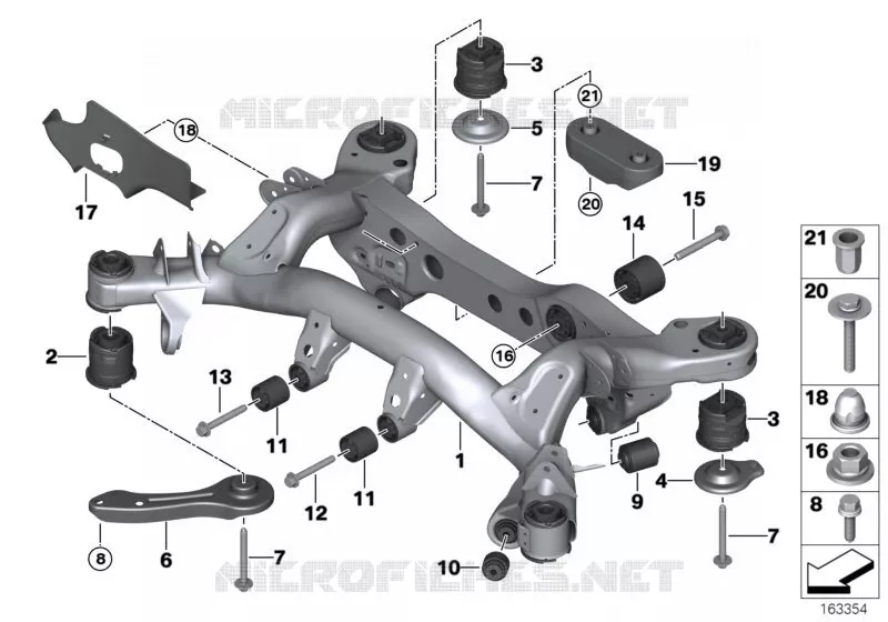 Support de lessieu arriere BMW BMW Série 3 2009 330d N 330d