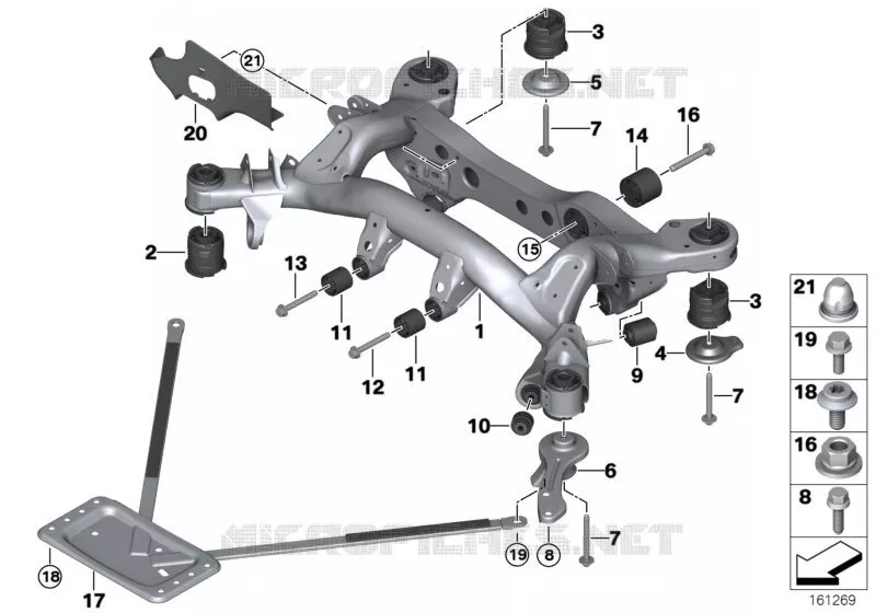 Support de lessieu arriere BMW BMW X1 2011 X1 20dX N X1 20dX
