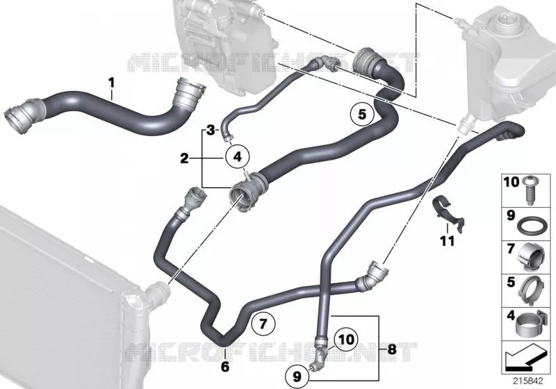 Systeme de refroidissement - durit BMW BMW Série 3 2010 320d ed N 320d ed