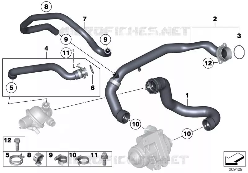 Systeme de refroidissement - durit BMW BMW Série 7 2007 740Li A 740Li
