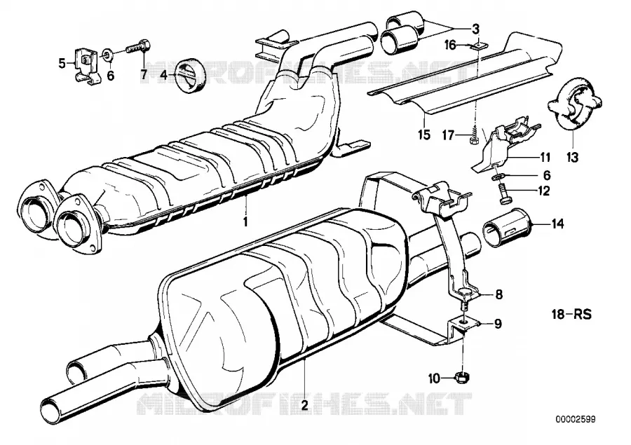 Systeme déchappem. sans pot catalytique BMW BMW Série 6 1982 628CSi A 628CSi