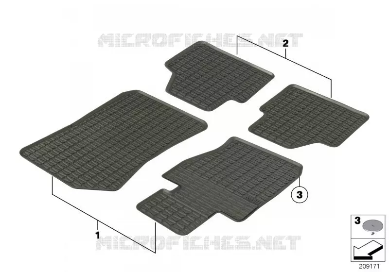 Tapis de sol caoutchouc BMW BMW X1 2012 X1 16d N X1 16d