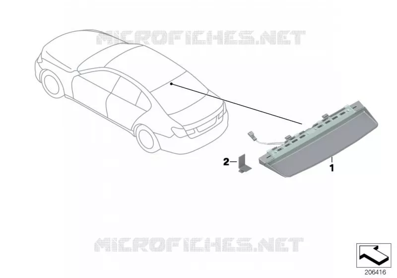 Troisieme feu stop BMW BMW Série 7 2007 740Li A 740Li