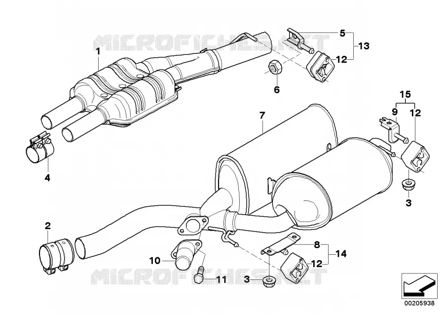 système déchappement arrière BMW BMW Série 7 2002 730Li A 730Li