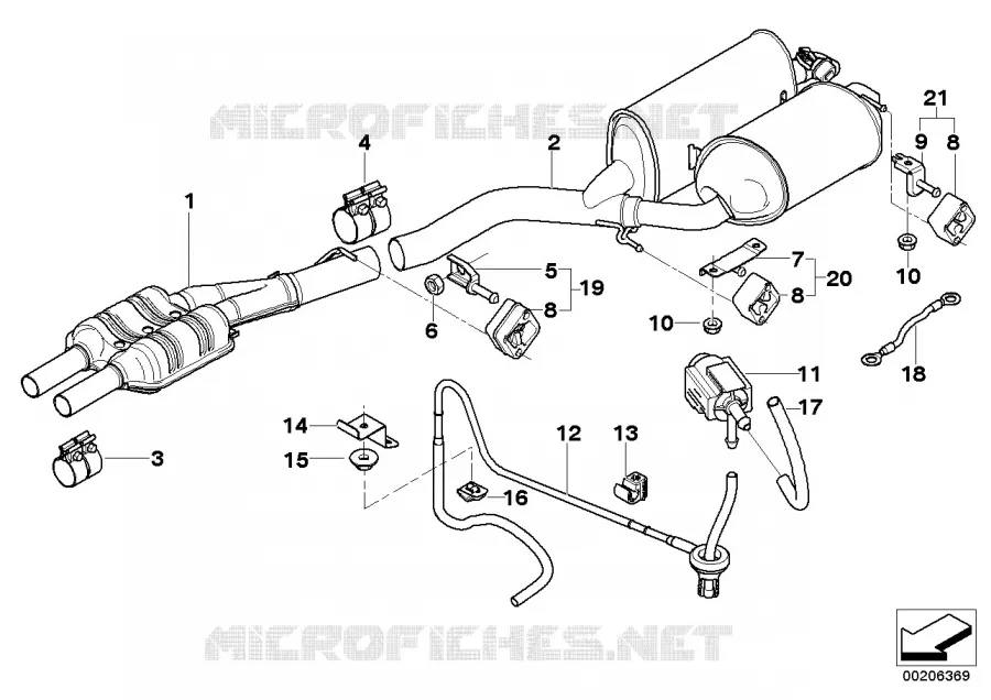 système déchappement arrière BMW BMW Série 7 2002 760Li A 760Li