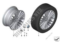 Roue all. BMW rayons multiples 455 19\ pour BMW 520dX