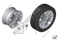 Roue all. BMW rayons multiples 456 17\ pour BMW 640i