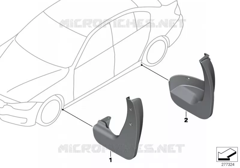 Bavettes garde-boue BMW BMW Série 3 2012 320d ed N 320d ed