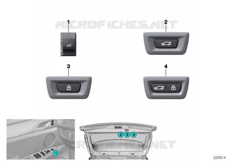 Bouton commande de hayon BMW BMW X5 2012 X5 30dX A X5 30dX