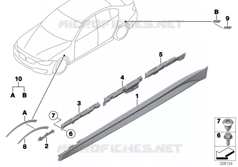 Cache M bas de caisse / passage roue BMW BMW Série 3 2012 330dX N 330dX