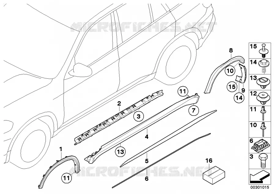 Cache M bas de caisse / passage roue BMW BMW X5 2011 X5 M50dX A X5 M50dX