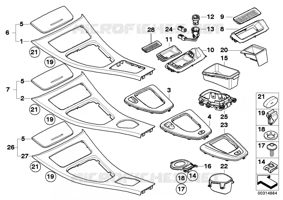 Cache de console centrale BMW BMW Série 3 2005 320si N 320si