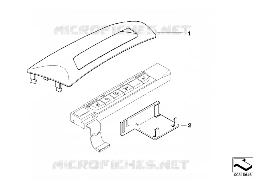 Cache unité interrupteurs console centr. BMW BMW Série 3 2005 320si N 320si