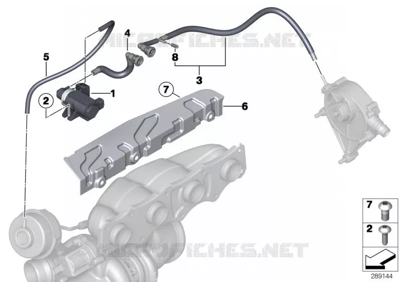 Commande a depression-moteur-turbo comp. BMW BMW Série 5 2013 528i N 528i