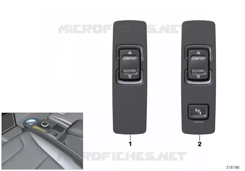 Commutateur unité cde console centrale BMW BMW i3 2018 i3 A i3 120Ah Rex
