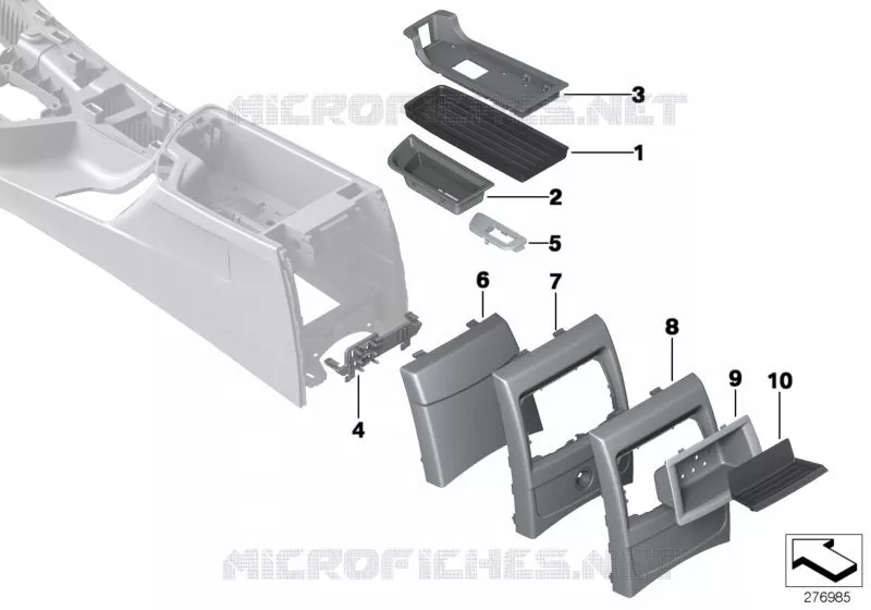 Elément rapporté console centrale BMW BMW Série 2 2013 220dX N 220dX