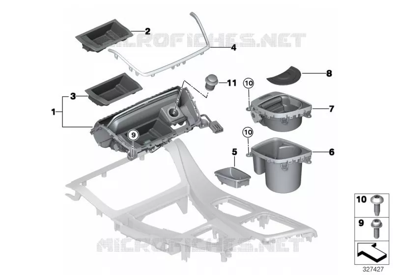 Elément rapporté console centrale BMW BMW Série 5 2012 535i N 535i