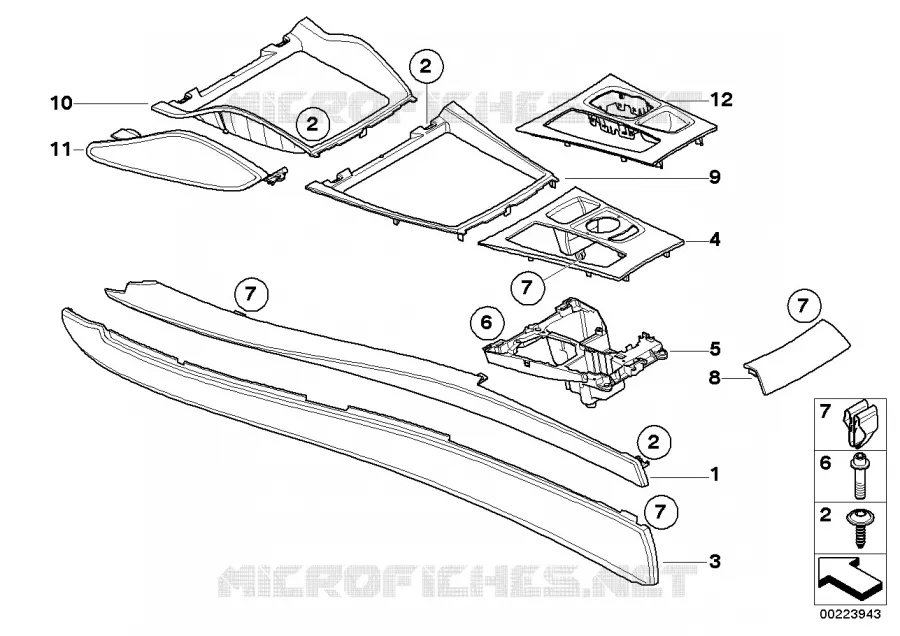 Elément rapporté console centrale BMW BMW X5 2012 X5 40iX A X5 40iX