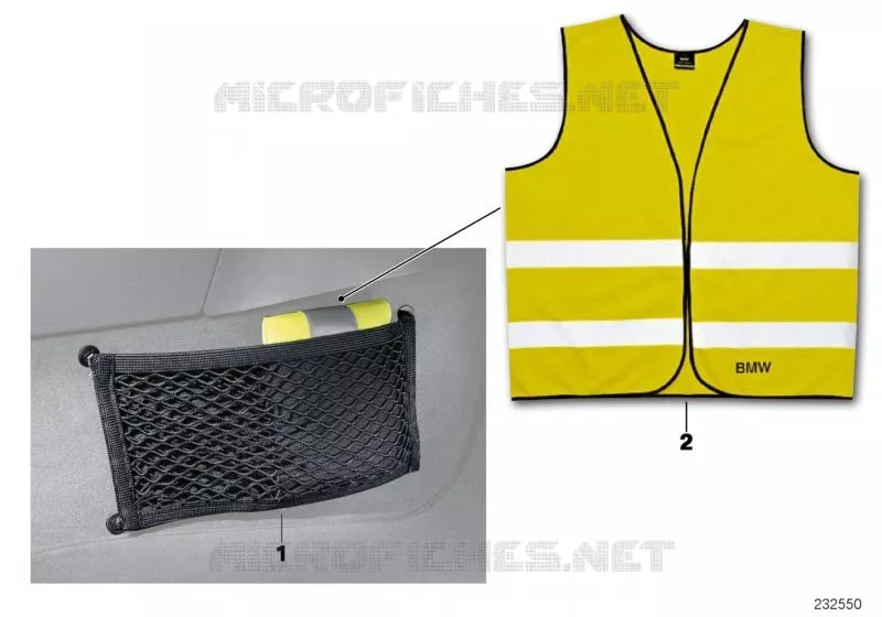 Filet de rangement à lavant en bas BMW BMW Série 7 2002 760Li A 760Li