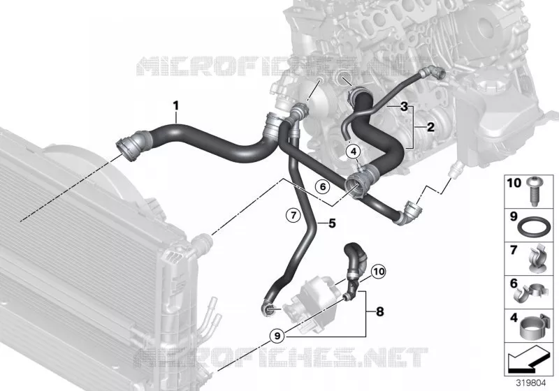 Flexibles système de refroidissement BMW BMW Série 3 2007 320d N 320d
