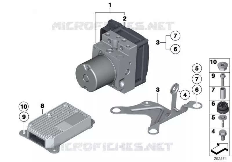 Groupe hydr.DSC/boît.de cde/support BMW BMW Série 7 2007 740Li A 740Li