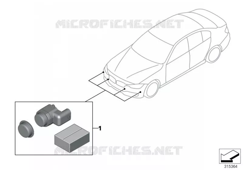Kit 2ème monte système PDC avant BMW BMW Série 4 2012 435dX N 435dX