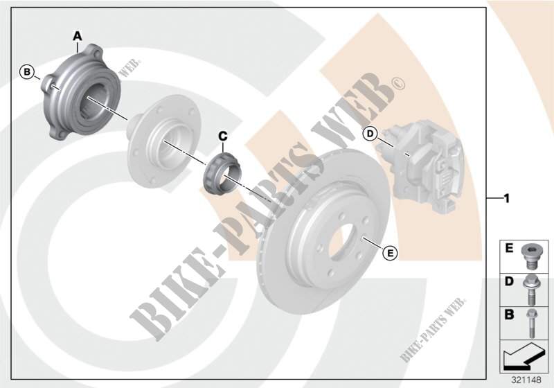 Kit réparation roulement de roue arrière pour BMW X6 50iX 4.4
