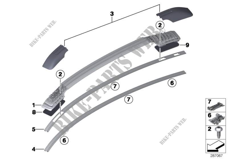 Moulures de toit/Support de galerie pour BMW X6 50iX