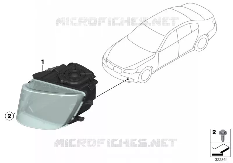 Projecteur déclairage ciblé BMW BMW Série 7 2011 730dX A 730dX
