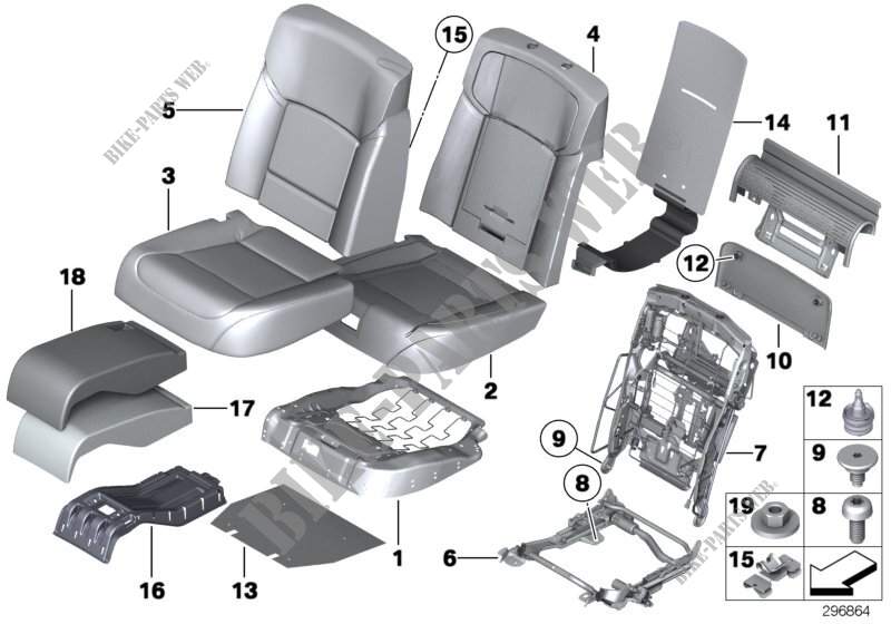Rembourrage/garnissage siège arr confort pour BMW 750LdX