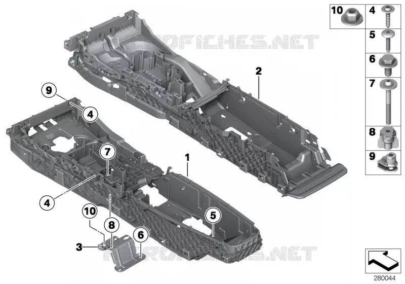 Support console centrale BMW BMW Série 6 2011 640d N 640d