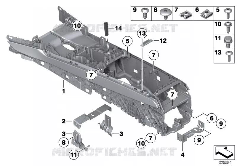 Support console centrale BMW BMW Série 7 2008 740Li A 740Li