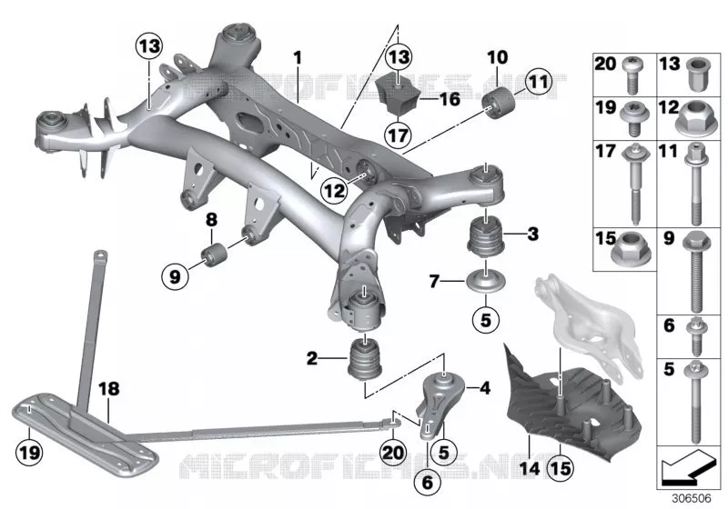 Support de lessieu arriere BMW BMW Série 4 2014 435dX N 435dX