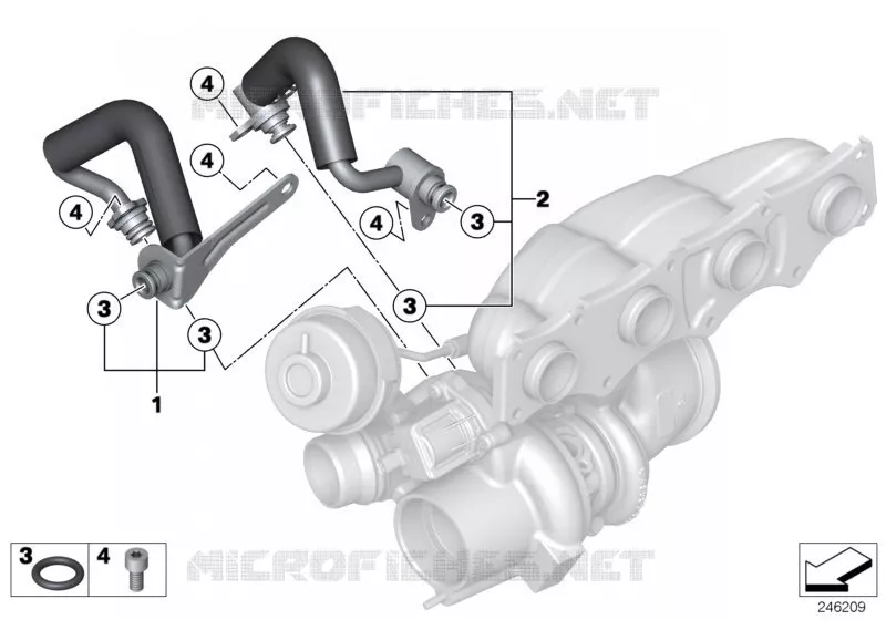 Système de refroid. turbocompresseur BMW BMW Série 3 2011 320i N 320i
