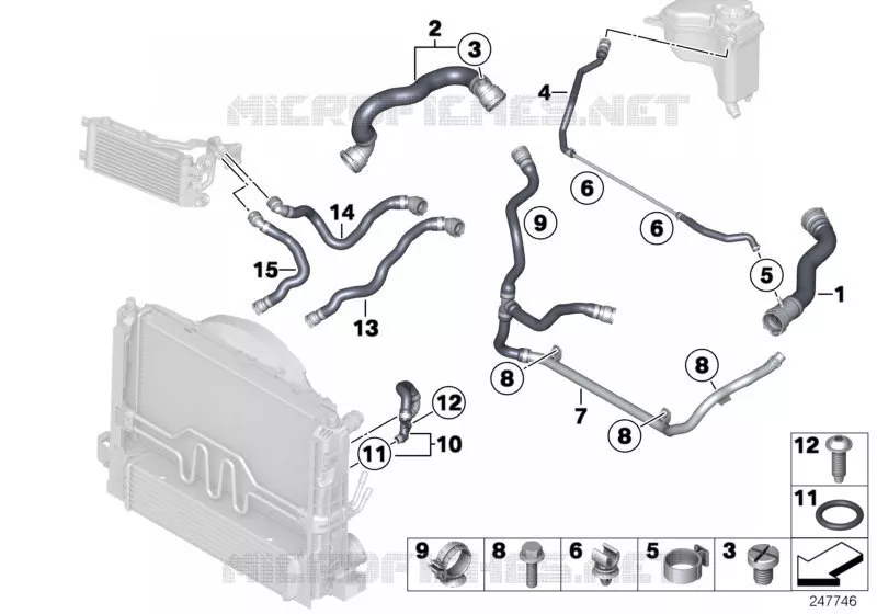 Systeme de refroidissement - durit BMW BMW X1 2009 X1 20i N X1 20i