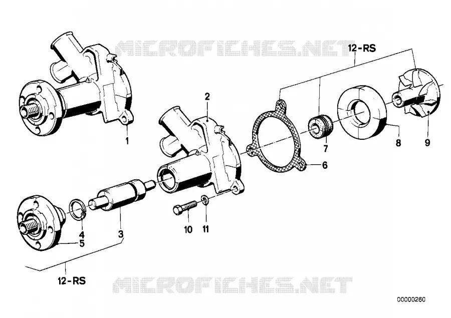 Systeme de refroidissement-pompe a eau BMW BMW Série 5 1981 520i M 520i