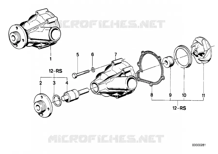 Systeme de refroidissement-pompe a eau BMW BMW Série 6 1981 635CSi M 635CSi