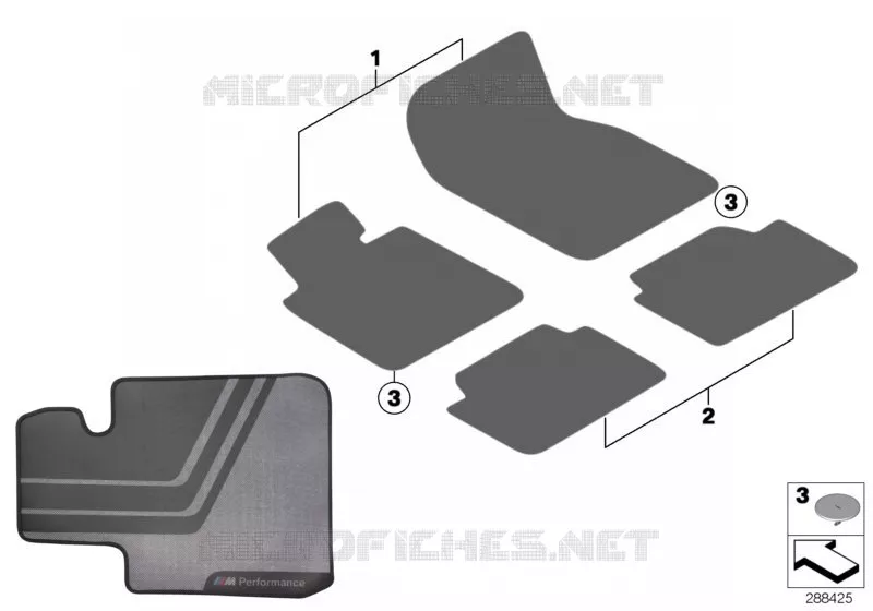 Tapis de sol M Performance BMW BMW X3 2009 X3 30dX N X3 30dX