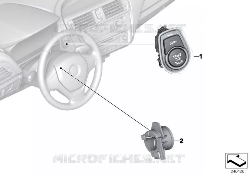 Touches Start-Stop/bobine démarr. sec. BMW BMW Série 4 2013 418d N 418d
