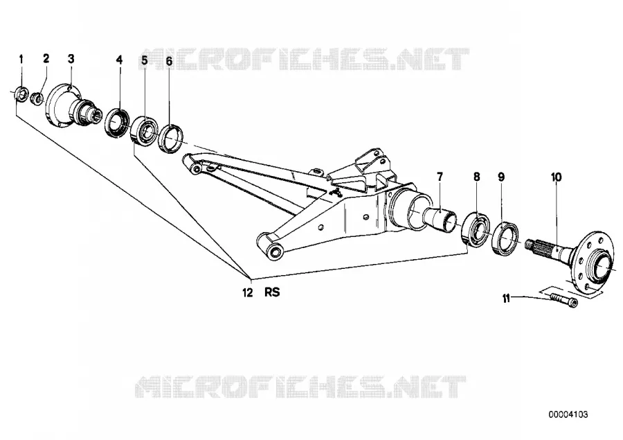 Arbre de roue ar roulement de roue BMW BMW Série 6 1981 628CSi M 628CSi