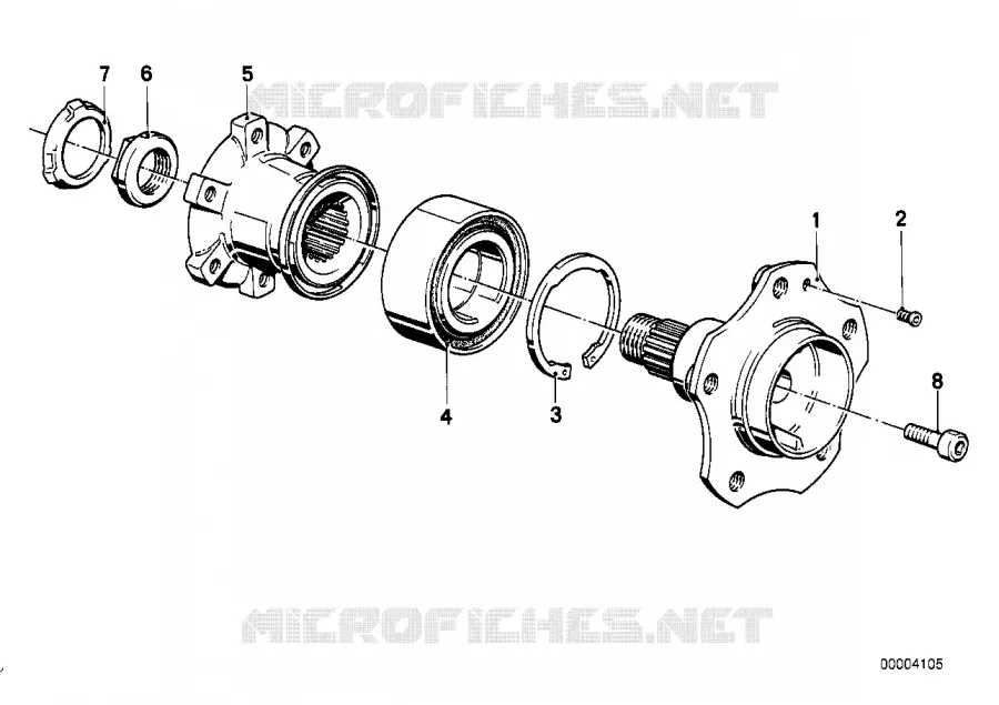 Arbre de roue ar roulement de roue BMW BMW Série 6 1982 628CSi A 628CSi