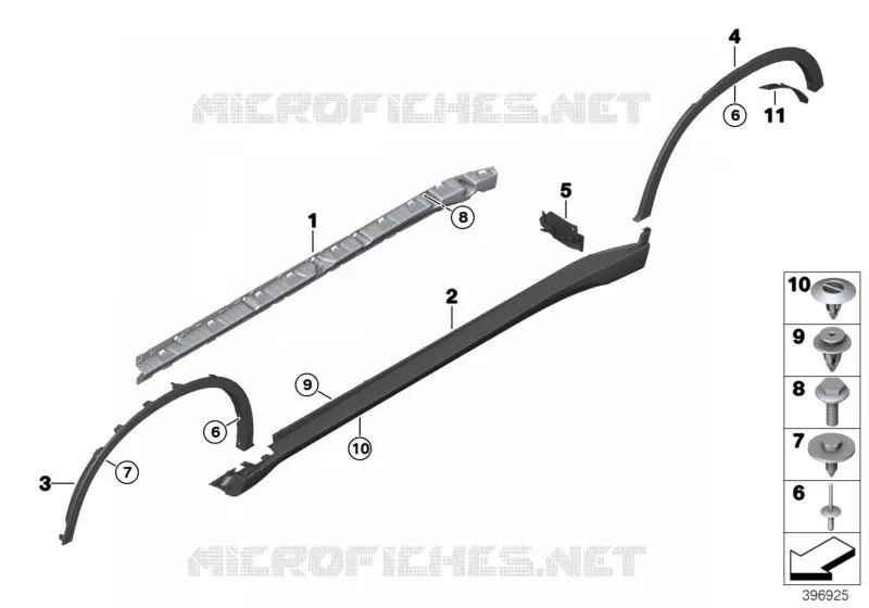 Cache bas de caisse / passage roue BMW BMW X6 2014 X6 40dX A X6 40dX