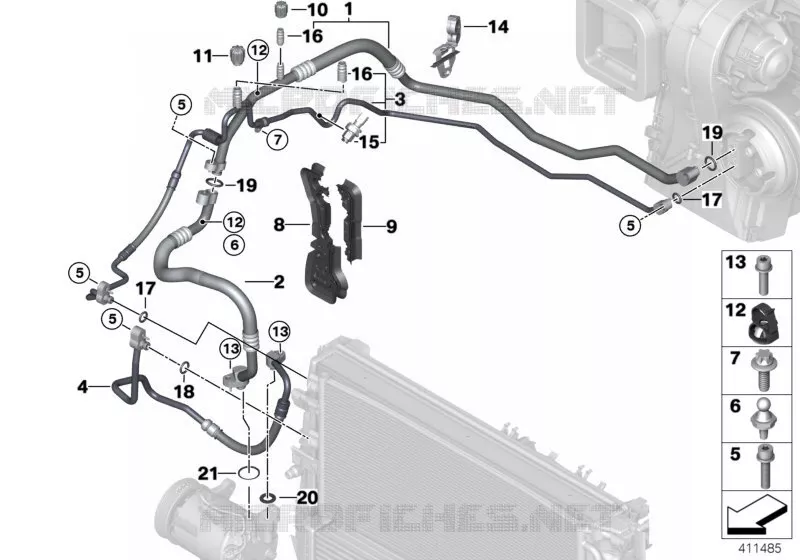Conduites de réfrigérant BMW BMW X1 2017 X1 18d N X1 18d