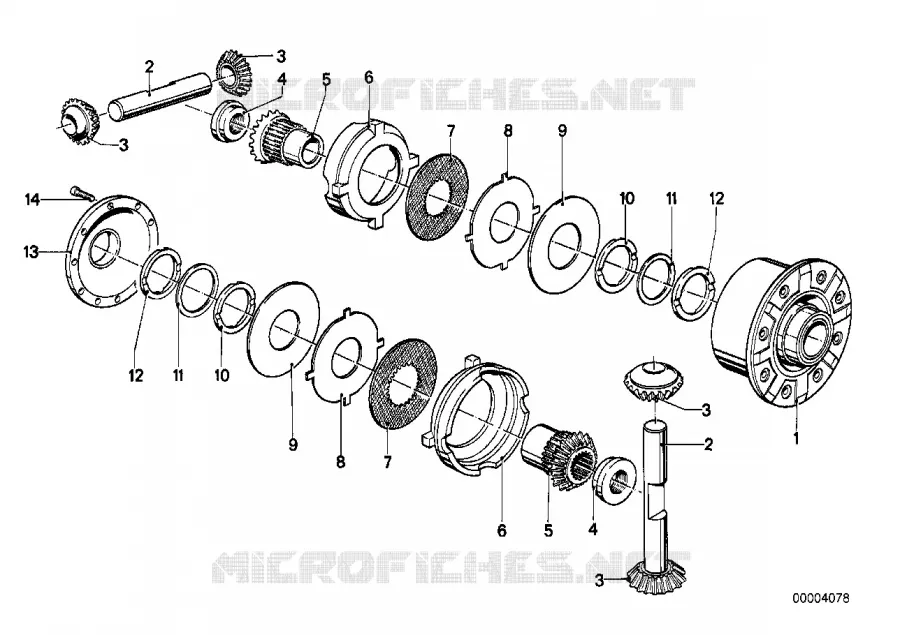 Detail pieces differentiel autobloquant BMW BMW Série 6 1975 630CS M 630CS