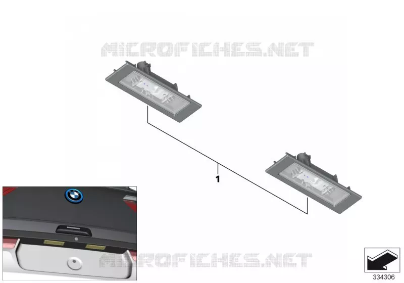 Eclairage de plaque dimmatriculation BMW BMW i3 2013 i3 A i3 60Ah Rex