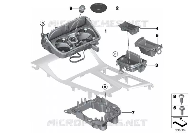 Elément rapporté console centrale BMW BMW Série 5 2012 528i N 528i