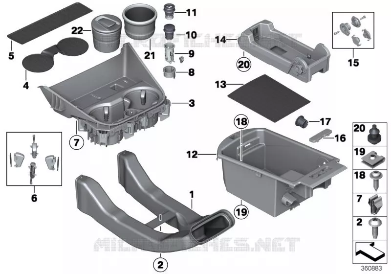 Elément rapporté console centrale BMW BMW X3 2013 X3 18d N X3 18d