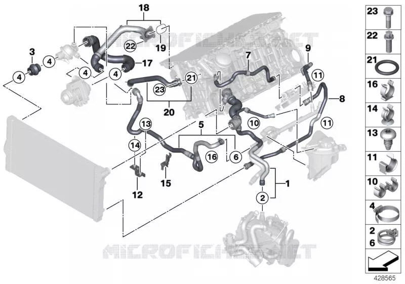 Flexibles système de refroidissement BMW BMW Série 7 2007 740Li A 740Li